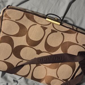 Coach Style Tan and Brown Messenger Bag